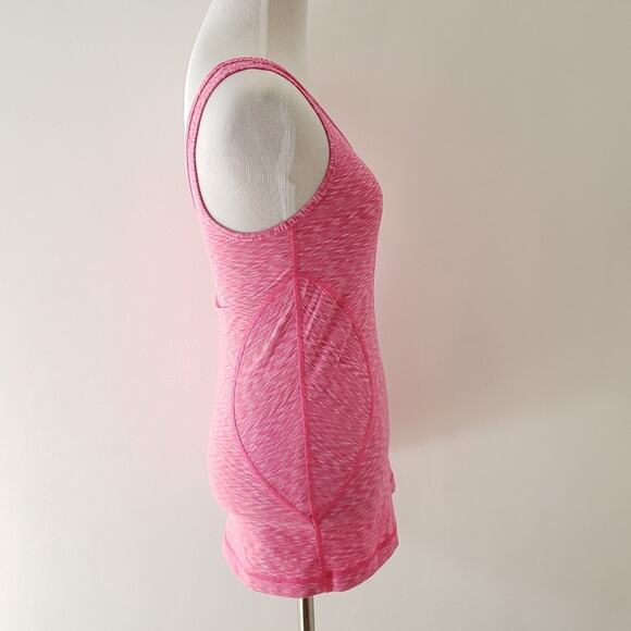 Zella Pink Spacedye Fitted Athletic Scoop Tank XS - Picture 3 of 8